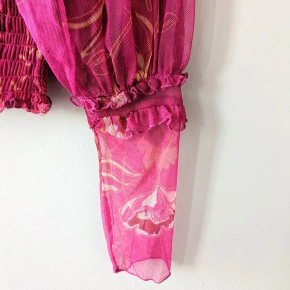 Free People Time for Shine Mesh Cropped Blouse - Picture 9 of 11